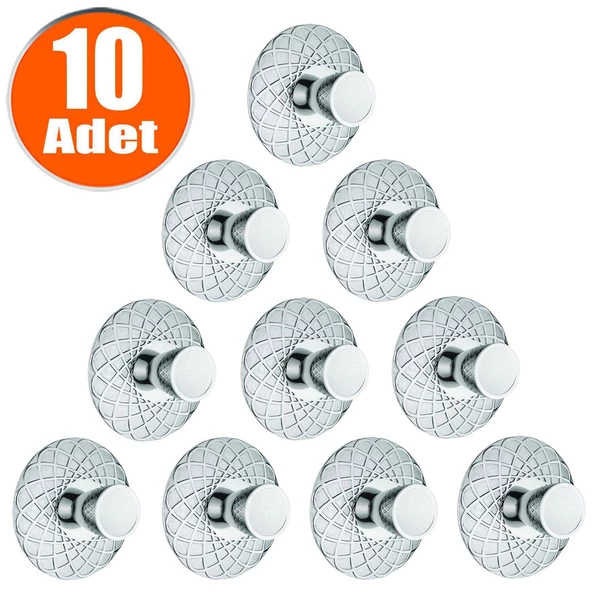 Dinar Çekmece Dolap Dolabı Kapak Kulpu Kulpları Kulbu Krom Metal Kulp (10 ADET) Mobilya Mutfak ürün görseli 1