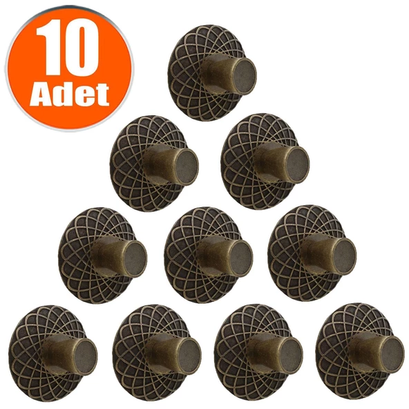 Dinar Eskitme Antik Sarı Metal (10 ADET) Mobilya Mutfak Çekmece Dolap Dolabı Kulpu Kulbu Kulpları ürün görseli 1