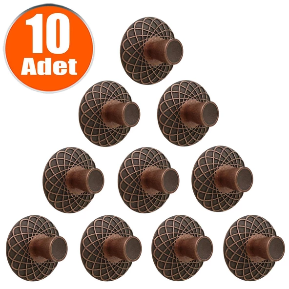 Dinar Eskitme Antik Bakır Metal (10 ADET) Mobilya Mutfak Çekmece Dolap Dolabı Kulpu Kulbu Kulpları ürün görseli 1