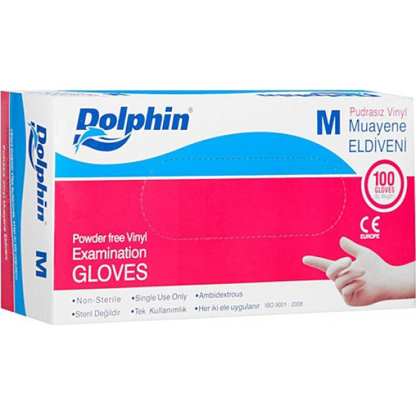 Dolphin Pudrasız Vinil Eldiven M Beden ürün görseli 1