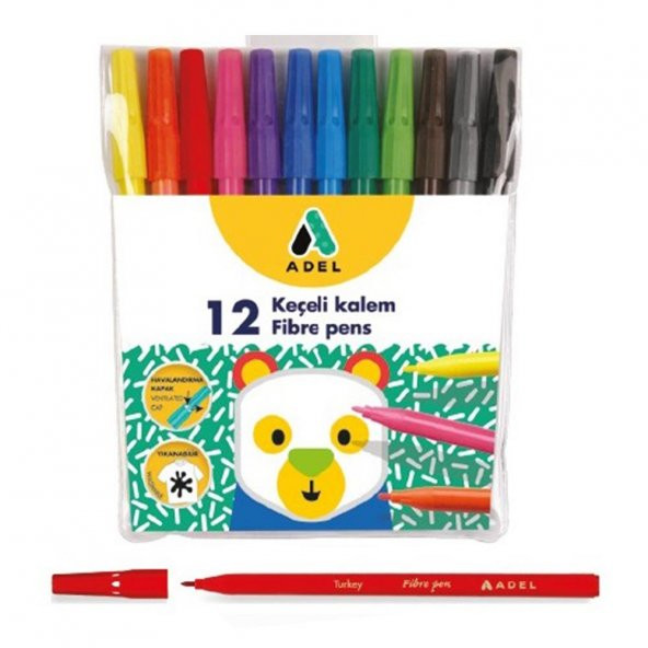Keçeli Kalem 12 Renk Adel 12 li Keçeli Kalem 1 Paket ürün görseli 1