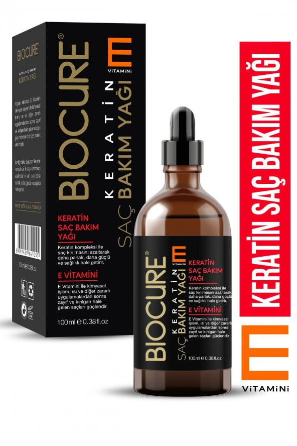 Biocure  Keratin Saç Bakım Yağı / E Vitamini Katkılı 100 ml. ürün görseli 1