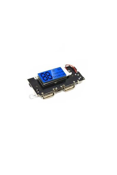 Çift Usb Çıkışlı Ekranlı Powerbank 18650 Pil Şarj Cihaz H913-A Modülü - PowerBank Entegre Board ürün görseli 1