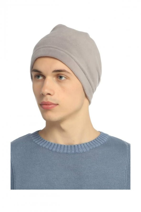 Polar Boyunluk Bere Erkek kadın  Aksesuar Siyah Polar Bere Şapka  Gri Sadece Bere Tek Ebat ürün görseli 1