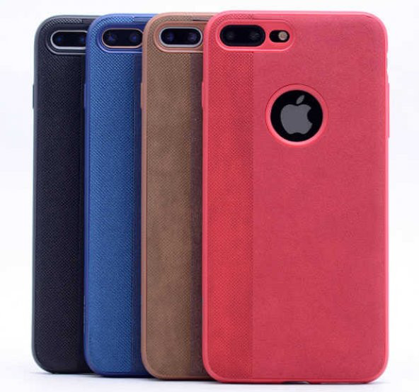 Apple iPhone 8 Plus Kılıf Kumaş Kaplama Yumuşak Silikon ürün görseli 1