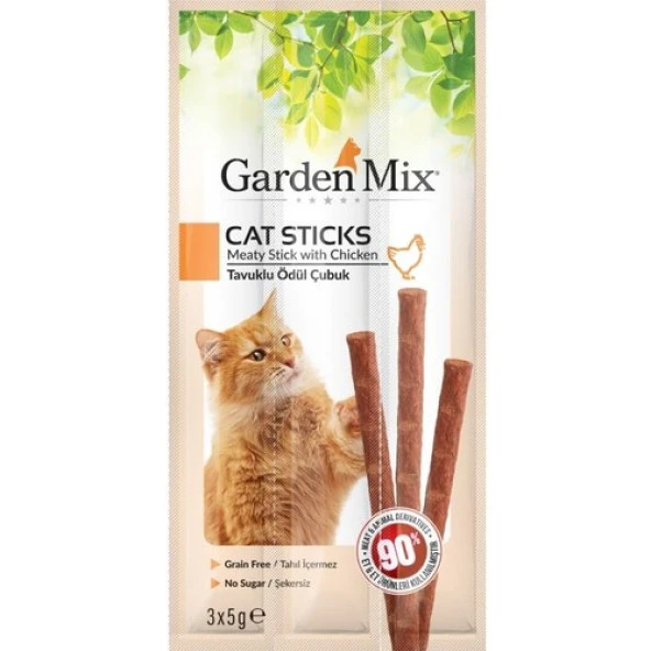 Gardenmix Tavuklu Kedi Stick Ödül 3*5g 1 adet Skt: 03/2027 ürün görseli 1