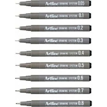 Artline Drawing System Teknik Çizim Kalemi 9'lu Tam Set ürün görseli 1