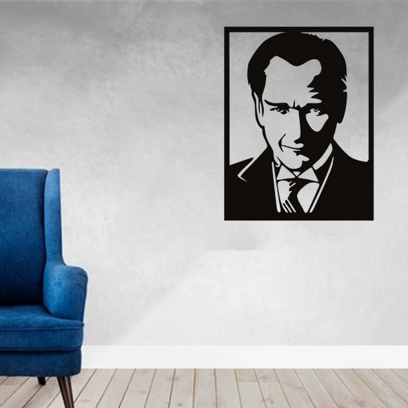 Balp Lazer Kesim MDF Tablo ATATÜRK Figürlü Dekoratif Otantik Tablo 35cm 46cm ürün görseli 1