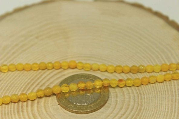 Akik Taşı Faset Kesim 4mm/10 adet (24040-1) ürün görseli 1