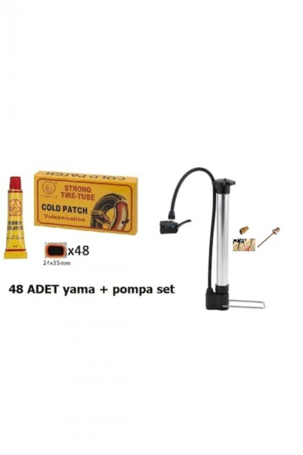 Emir Bisiklet'de Golden 160 Psi Alm Pompa + 48'li Yama + Top Şişirme Iğnesi + Sibop Dönüştürüc-seti ürün görseli 1
