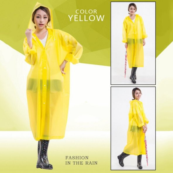 Marlux Raincoat Eva Yağmurluk   Sarı Tek Ebat - Resim 2