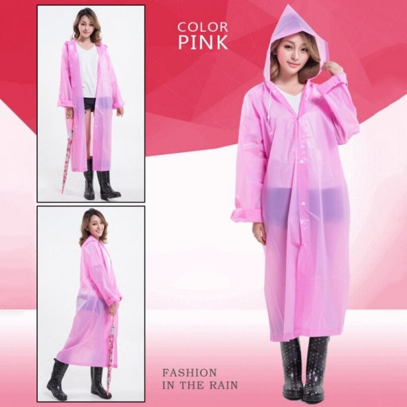 Marlux Raincoat Eva Yağmurluk   Pembe Tek Ebat - Resim 5