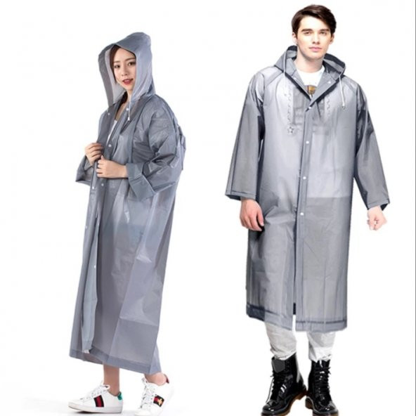 Marlux Raincoat Eva Yağmurluk   Gri Tek Ebat - Resim 2