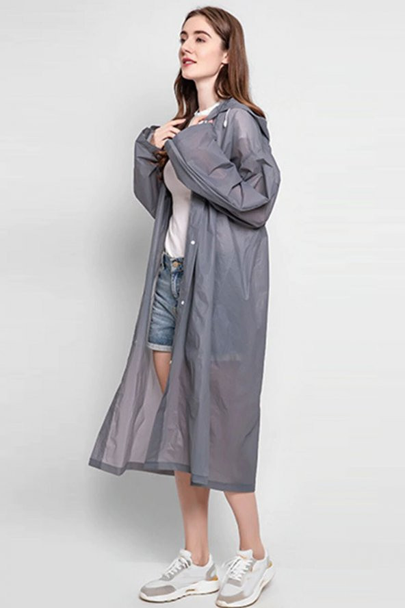 Marlux Raincoat Eva Yağmurluk   Gri Tek Ebat - Resim 4
