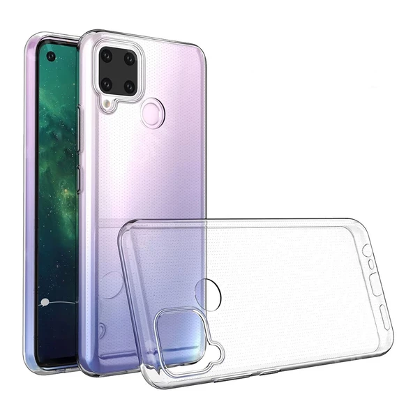 FitCase Realme C15 Kılıf Kamera Korumalı Silikon Şeffaf Arka Kapak ürün görseli 1