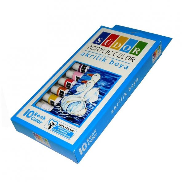 Akrilik Boya 10 Renk 9 Ml Tüp 1 Paket 10 Lu Akrilik Boya Seti ürün görseli 1