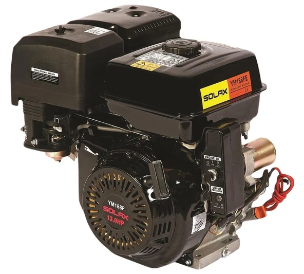 Solax YM188FE Marşlı Benzinli Motor Kamalı Krank 25 mm 13 Hp ürün görseli 1