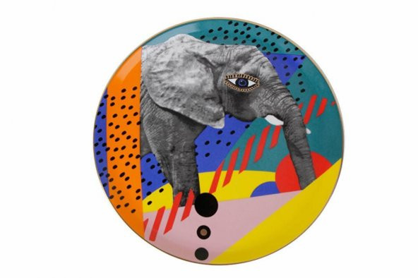 Porland Wild Life Elephant Düz Tabak 28cm ürün görseli 1