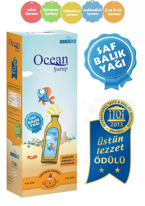 Ocean Omega 3 Portakallı Balık Yağı Şurubu 150 Ml 8697595870761 ürün görseli 1