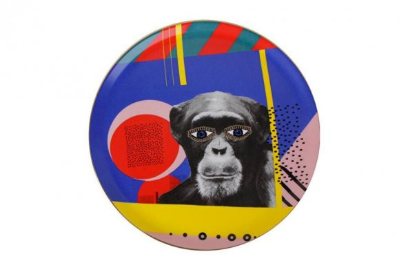 Porland Wild Life Monkey Düz Tabak 28cm ürün görseli 1