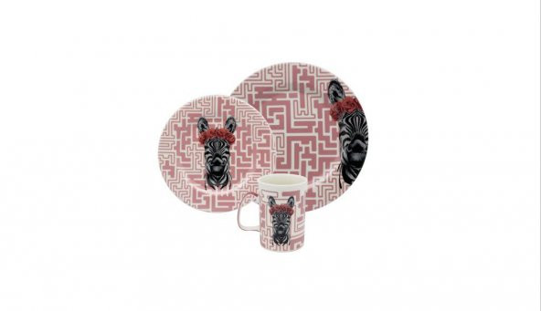 Gordion pembe zebra mama takımı ürün görseli 1