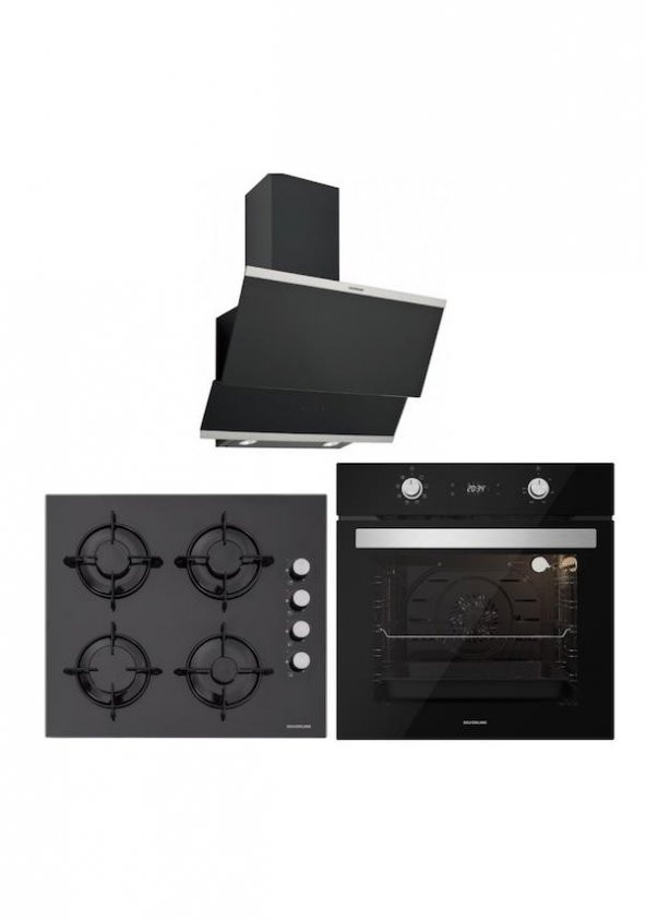 Silverline Siyah Cam Ankastre Set BO6504B01 - CS5349B01 - 3420 Classy ürün görseli 1