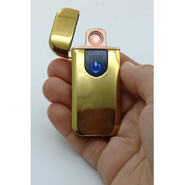 Parmak İzli Dokunmatik Usb Şarjlı Anti-rüzgar Elektronik Çakmak ürün görseli 1