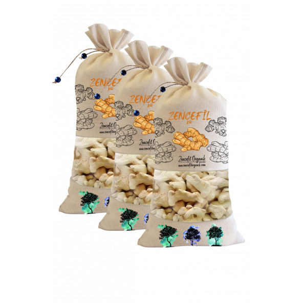 3 Adet Bez Torba Zencefil Kökü 600 Gr. x 3 Ad. Yeni Mahsül Beyaz Kurutulmuş Kök Zencefil 1.8 Kg. ürün görseli 1