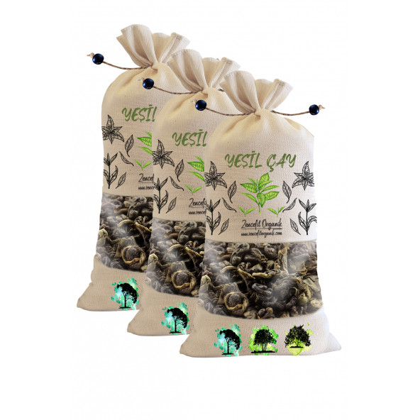 3 Adet Bez Torba Yeşil Çay 400 Gr. x 3 Ad. Özel Yaprak Yeni Mahsül Seçme Ürün Green Tea 1.2 Kg. ürün görseli 1