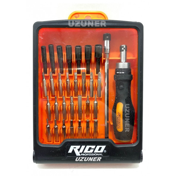 Rico Cırcırlı Mini Tornavida Saatçi Bits Seti Takımı 31 Parça RC2002 - Resim 5
