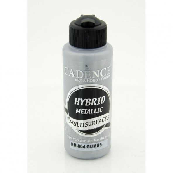 Cadence Hibrit Metalik Multisurface Boya H804 Gümüş 120ml ürün görseli 1