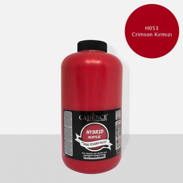 Cadence Hibrit Multisurface Boya 2000ml H-053 Crimson Kırmızı (3 Kg) ürün görseli 1