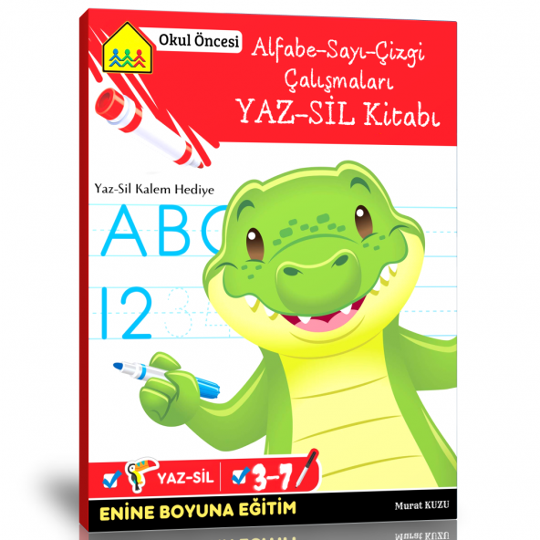 Alfabe-Sayı-Çizgi Çalışmaları YAZ SİL Kitabı ürün görseli 1