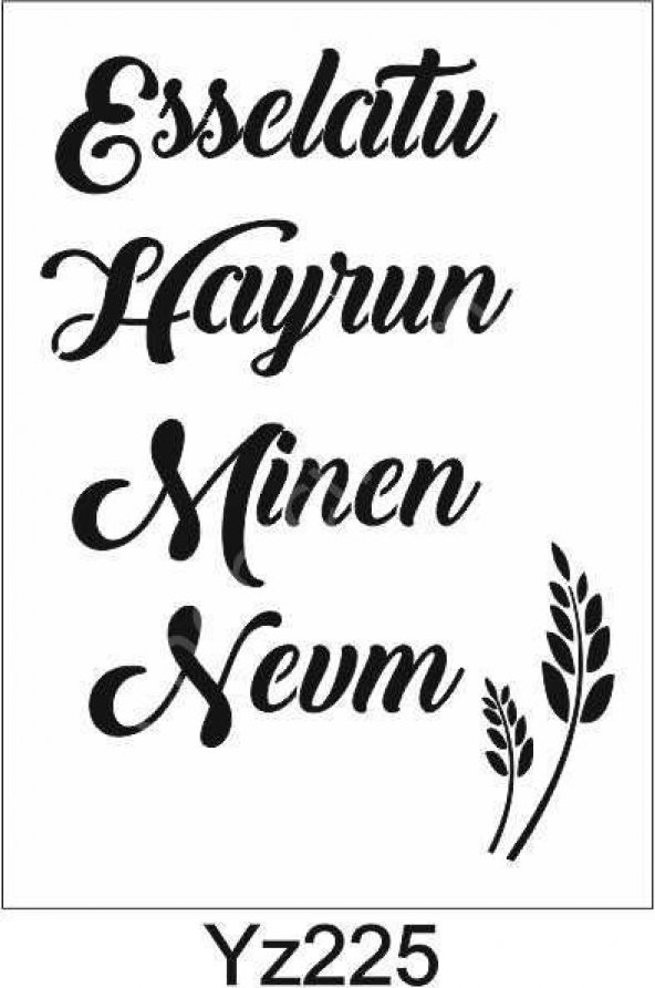 Yazı Desenler Stencil Şablon (21x30) YZ-225 ürün görseli 1