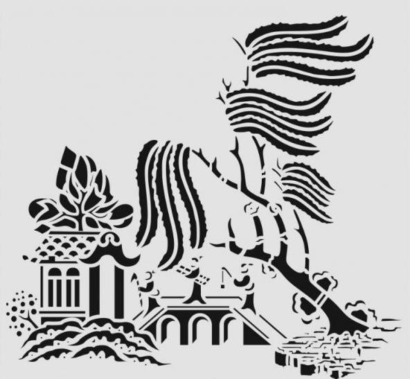Siluet Desenler Stencil Şablon (25x25) SL-053 ürün görseli 1