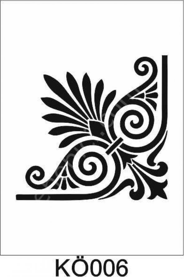 Köşe Desenler Stencil Şablon (25x25) KÖ-006 ürün görseli 1