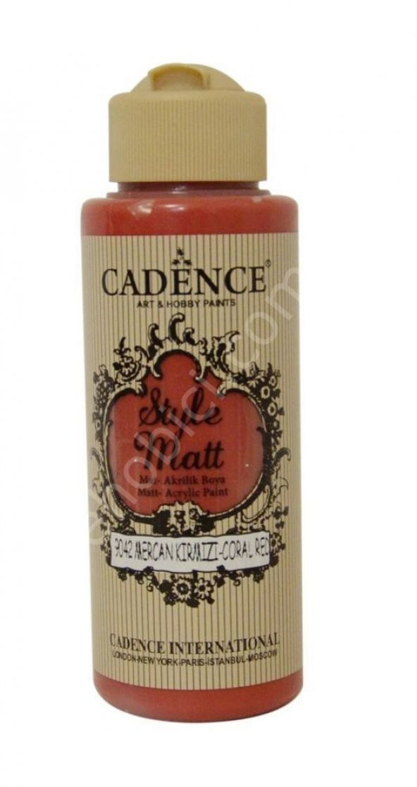 Cadence Style Matt Akrilik Boya S9042 Mercan Kırmızı 120ml ürün görseli 1