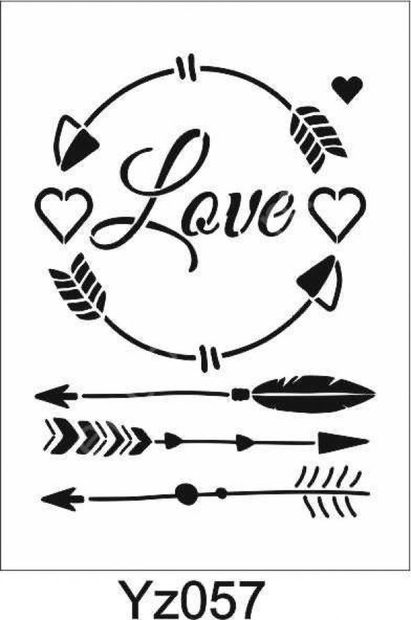 Yazı Desenler Stencil Şablon (21x30) YZ-057 ürün görseli 1