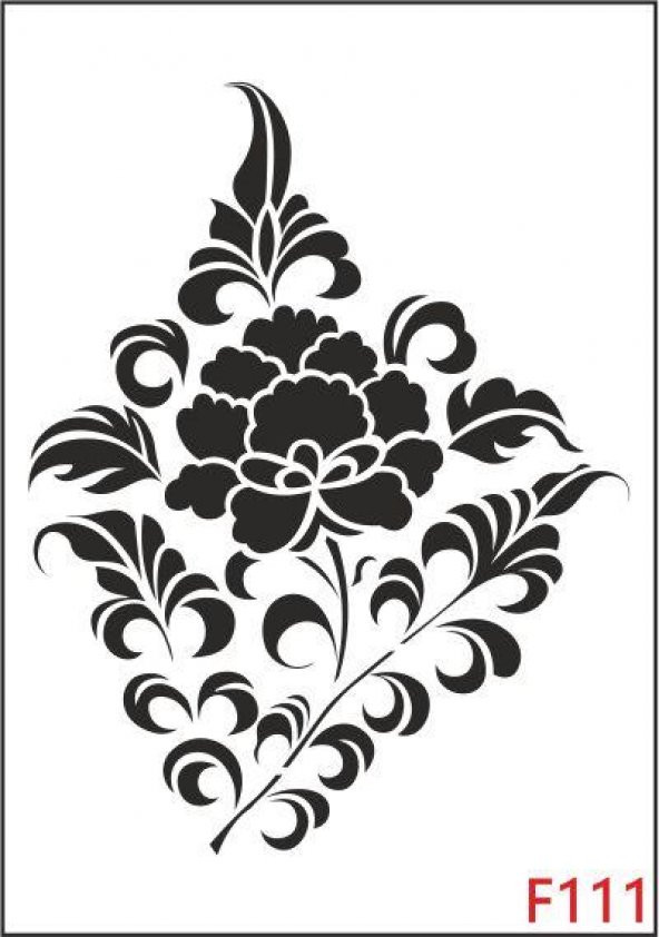 Çiçek Desen Stencil Şablon (21x30) F-111 ürün görseli 1