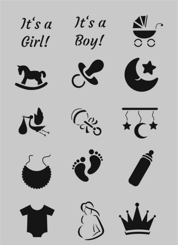 Çocuk Desen Stencil Şablon (21x30) Ç-049 ürün görseli 1