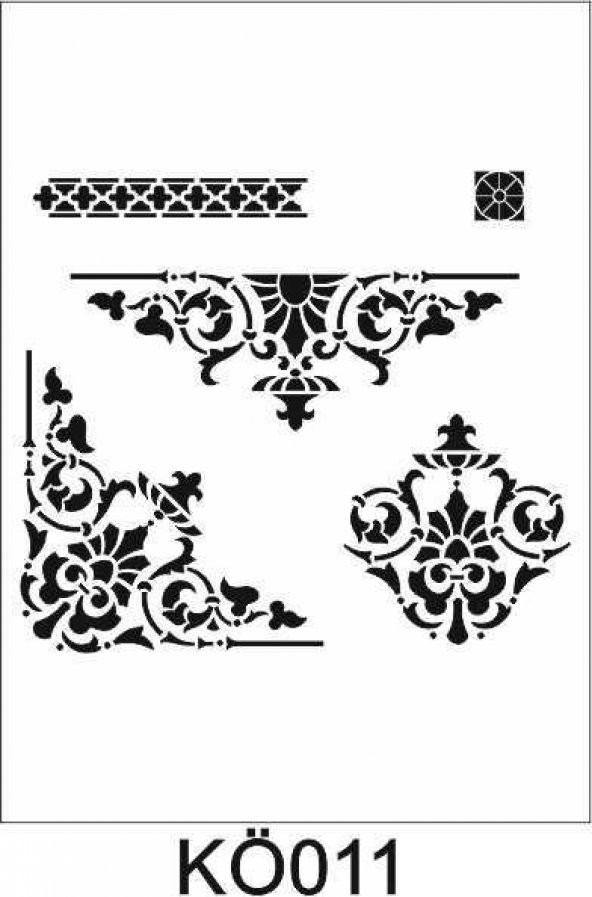 Köşe Desenler Stencil Şablon (30x30) KÖ-011 ürün görseli 1