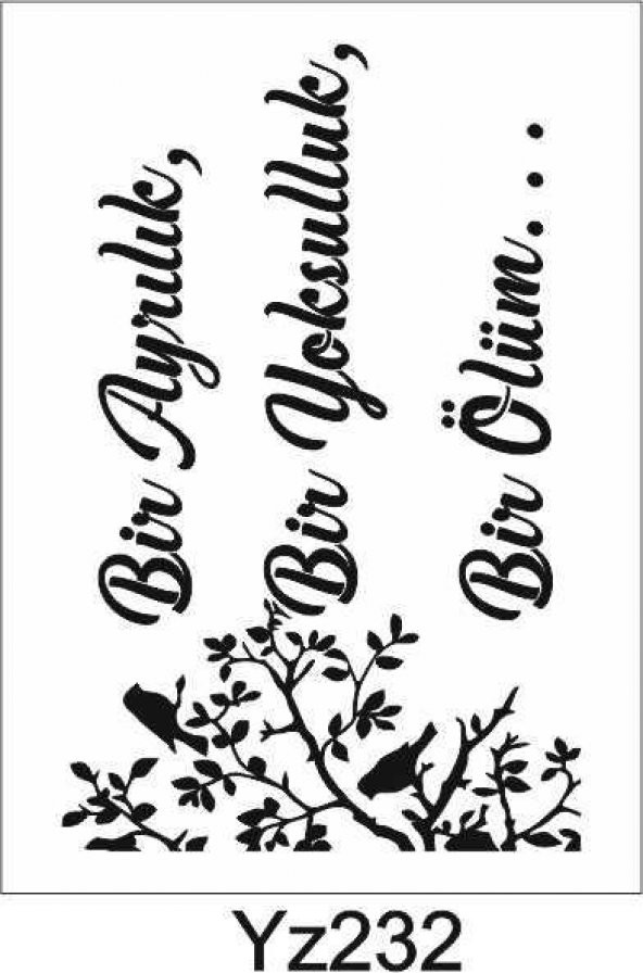 Yazı Desenler Stencil Şablon (25x35) YZ-232 ürün görseli 1