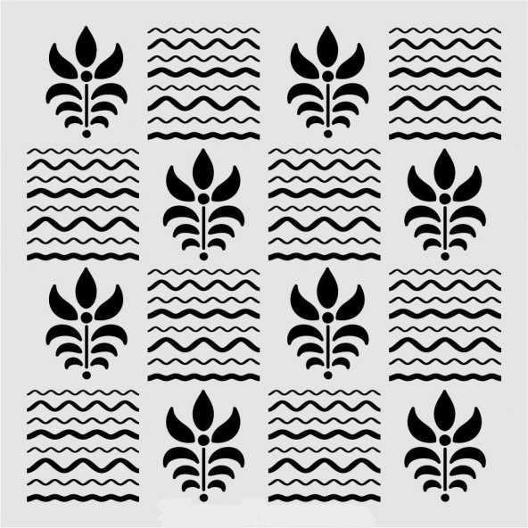 Diğer Karışık Desenler Stencil Şablon (25x25) S-241 ürün görseli 1