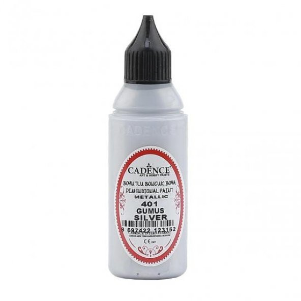 Cadence Metalik Boncuk Boya 401 Gümüş 50ml ürün görseli 1