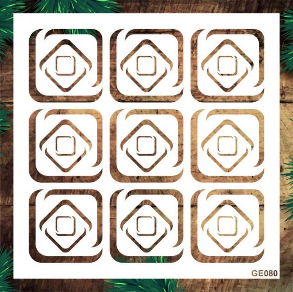 Geometrik Desenler Stencil Şablon (25x25) GE-080 ürün görseli 1