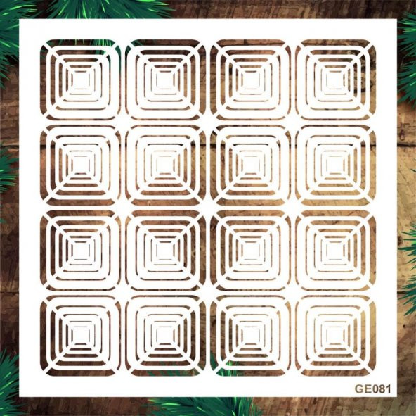 Geometrik Desenler Stencil Şablon (25x25) GE-081 ürün görseli 1