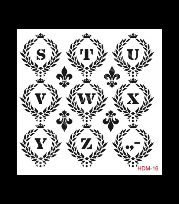 HDM16 Cadence Home Dekor Stencil 25x25 ürün görseli 1