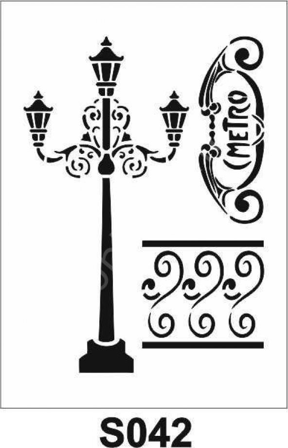 Diğer Karışık Desenler Stencil Şablon (21x30) S-042 ürün görseli 1