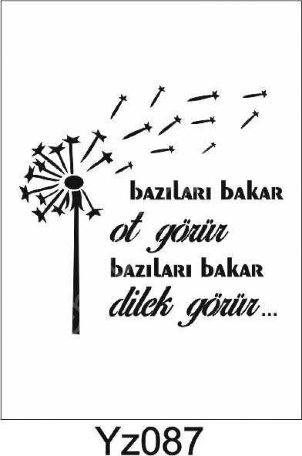 Yazı Desenler Stencil Şablon (25x25) YZ-087 ürün görseli 1