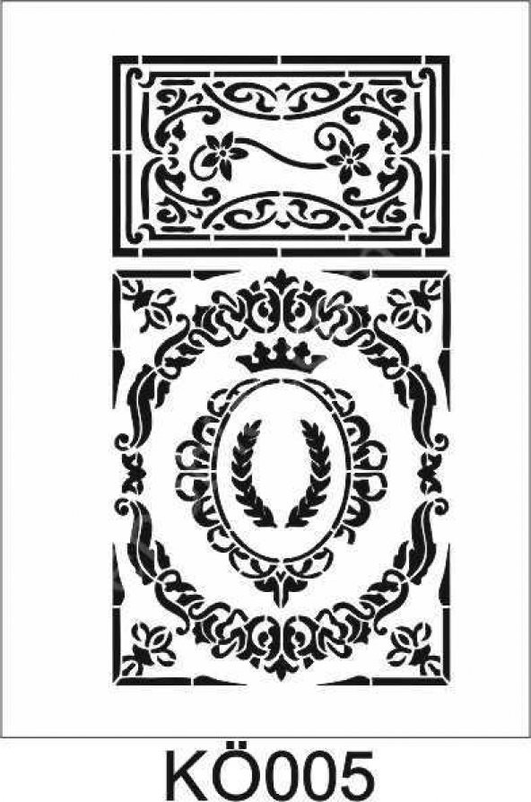 Köşe Desenler Stencil Şablon (21x30) KÖ-005 ürün görseli 1